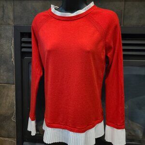 Vila Milano Red Ruffle Sweater (M?)